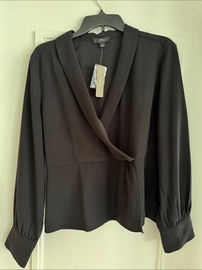 J. Crew Black V-Neck Blouse
